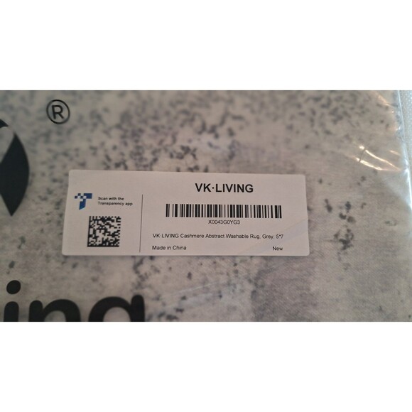 VK VK·LIVING 5'x7' Area Rugs 5'x7' Washable Rug 5'x7' 5' x 7' Light-grey‎  NEW - Picture 5 of 6